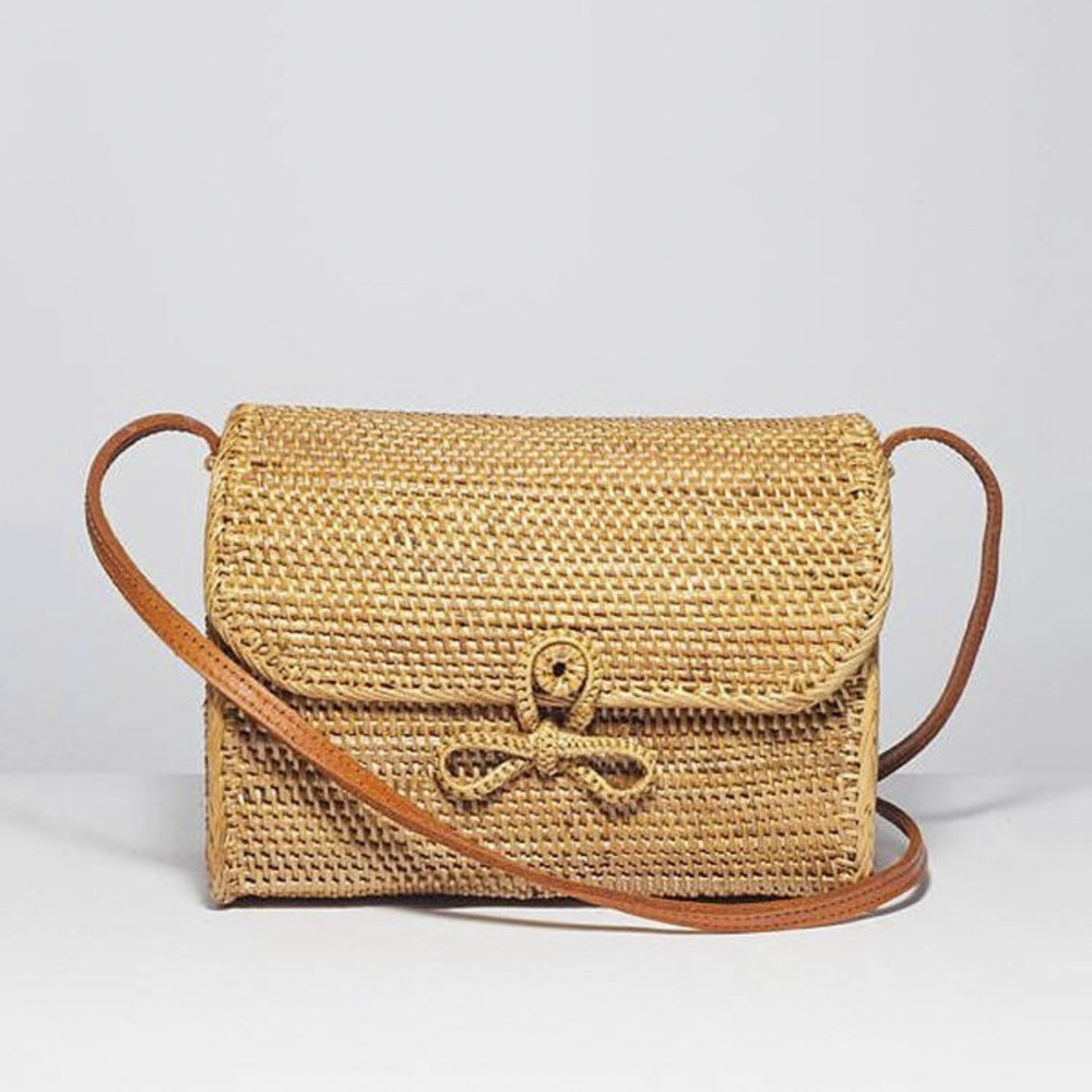 Bali Rattan Straw Purse Bag